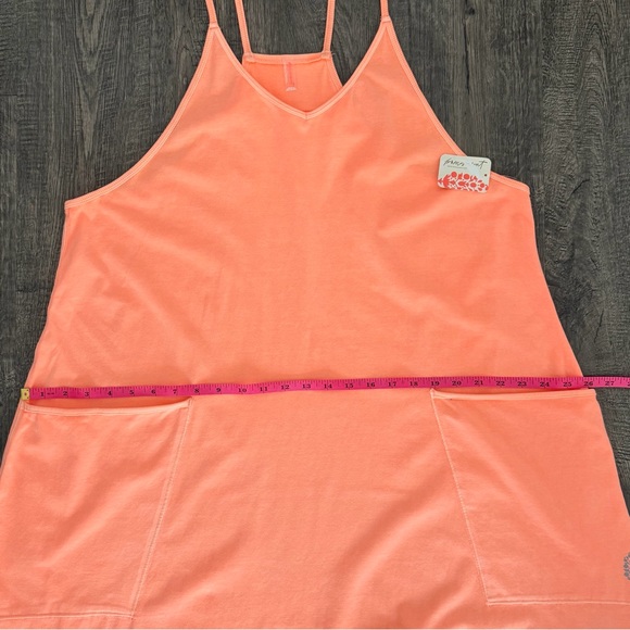 Free People FP Movement Hot Shot Onesie Large Pastel Peach Oversized Romper - Picture 11 of 14